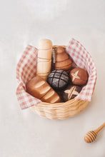 Load image into Gallery viewer, Little Monq Wooden bread set (handmade and painted) 7 pce set