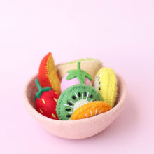 Load image into Gallery viewer, Felt tutti fruity Salad + felt bowl- 9 pce set