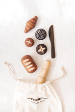 Load image into Gallery viewer, Little Monq Wooden bread set (handmade and painted) 7 pce set