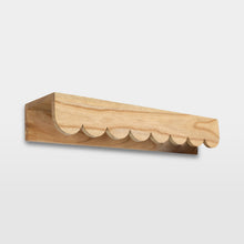 Load image into Gallery viewer, Pre order Solid Hard wood Scalloped floating wall shelf - 65cm