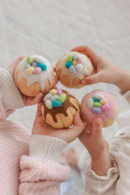 Easter egg sponge cakes