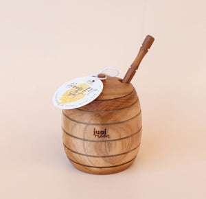 Wooden honey 🍯 pots with honey dipper