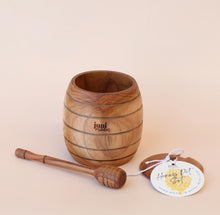 Load image into Gallery viewer, Wooden honey 🍯 pots with honey dipper