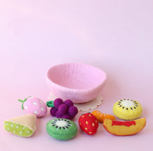 Load image into Gallery viewer, Felt tutti fruity Salad + felt bowl- 9 pce set