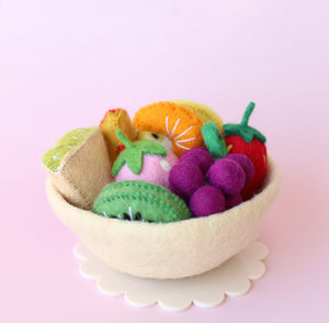 Felt tutti fruity Salad + felt bowl- 9 pce set