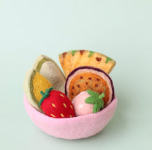 Load image into Gallery viewer, ON SALE Felt fruit + felt bowl- 7 pce set