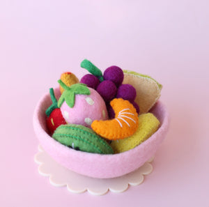 Felt tutti fruity Salad + felt bowl- 9 pce set