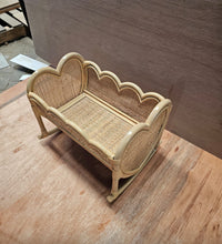 Load image into Gallery viewer, MARCH - APRIL 2025 PRE-ORDER Heart strings Rattan doll cradle  (AUS ONLY)