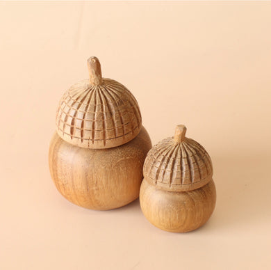 Java teak acorn pots - 2 sizes