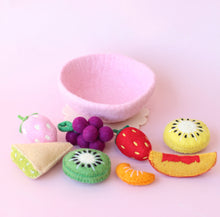 Load image into Gallery viewer, Felt tutti fruity Salad + felt bowl- 9 pce set