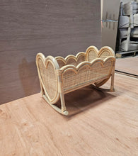 Load image into Gallery viewer, MARCH - APRIL 2025 PRE-ORDER Heart strings Rattan doll cradle  (AUS ONLY)