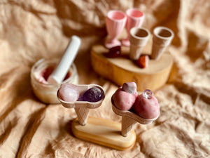 Wooden playdough Ice cream Cone Holders