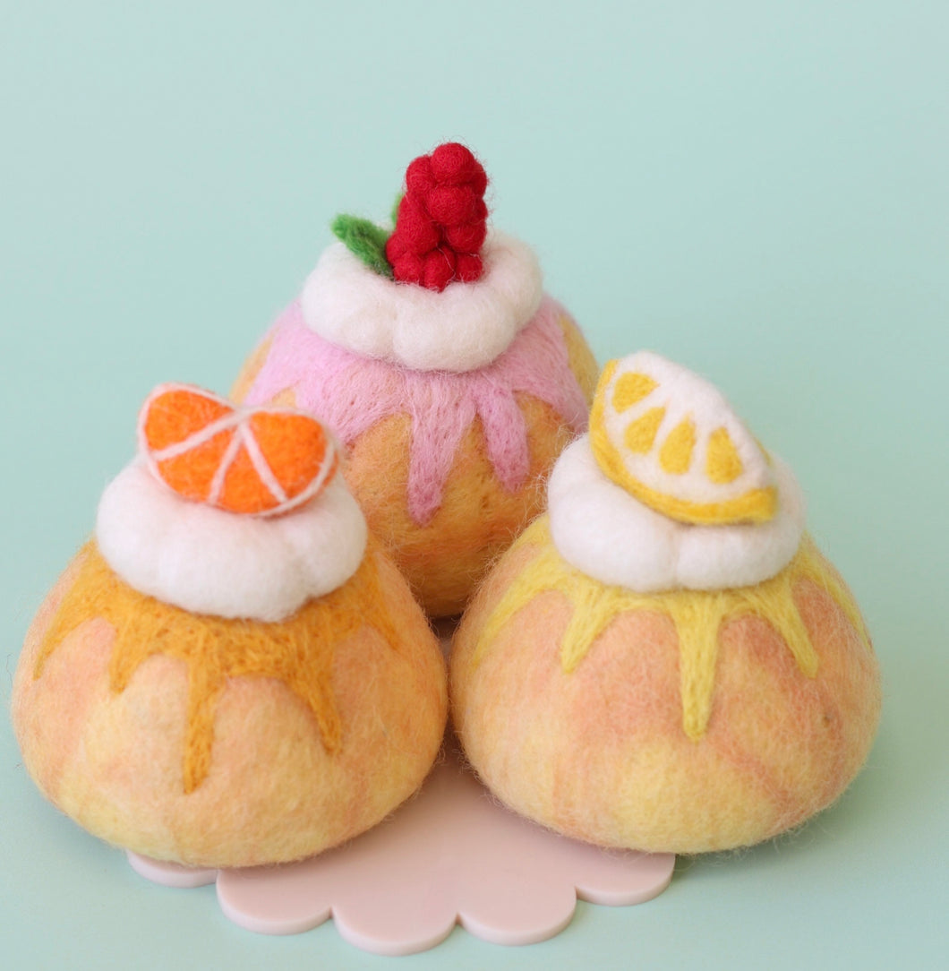 Berry🍊citrus sponge cakes - set of three