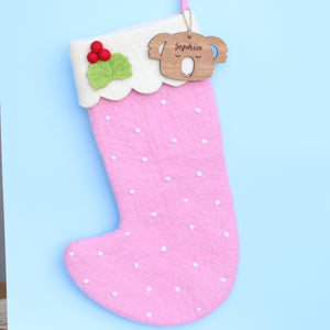 Deluxe Large Natural Felt Christmas Stockings - 6 colours