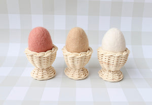 Taro egg cup + felt eggs - 6 pce