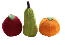 Load image into Gallery viewer, Papoose Felt fruit trio - Pear Orange Apple