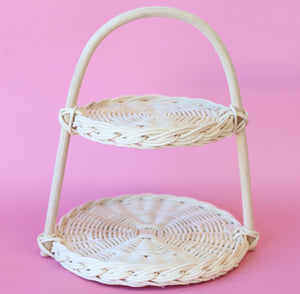 Siena arched rattan tiered cake stand