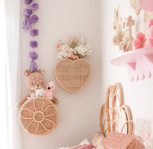 Load image into Gallery viewer, Be Mine’ Rattan Heart wall basket