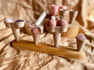 Wooden playdough Ice cream Cone Holders