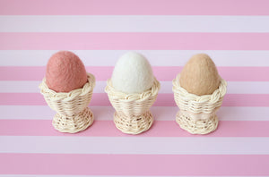 Taro egg cup + felt eggs - 6 pce