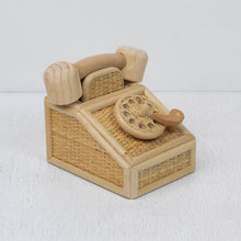 Load image into Gallery viewer, Vintage style Rattan Telephone