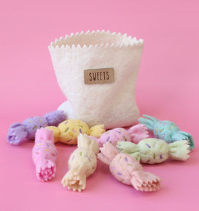 Rainbow sweets set with bag - 9 pce set