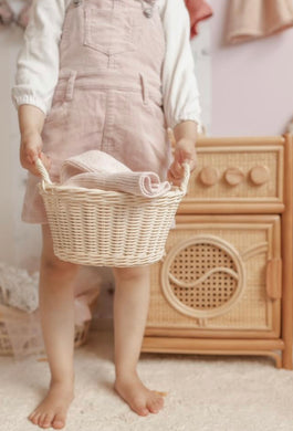 Rattan basket with handles