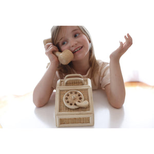 Vintage style Rattan Telephone