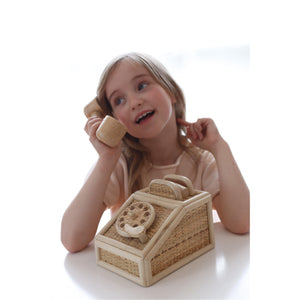 Vintage style Rattan Telephone